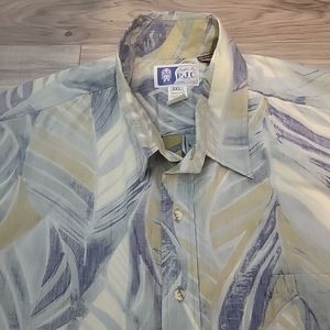 RJC Hawaiian Shirt Adult‎ 3XL Blue Floral Surfer Aloha Beach Mens USA VINTAGE